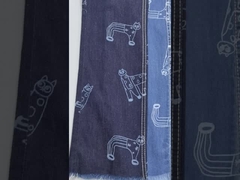 Tissu en denim 100% coton imprimé pour jeans pour enfants