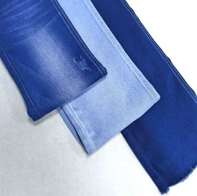 acheter 148-150 cm Sky bleu satiné étirage denim tissu coton 70% polyester 28% spandex 2% online manufacture