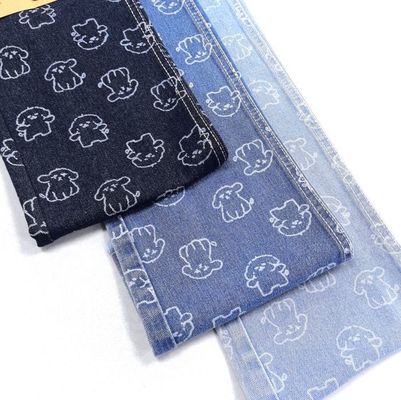 acheter 75% coton 25% polyester Petit chien animal imprimé Tissu en denim 180 cm 9,5 oz online manufacture