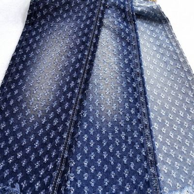 acheter Le design de fleurs Crochet Jacquard Denim Tissu TWILL style Non élastique Denim 11,3 oz pour les vêtements de femme ou jeans online manufacture