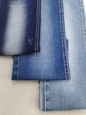 acheter Tissu denim indigo foncé en coton polyester légèrement extensible de 9,7 oz, construction 10*16/70 pour jeans online manufacture