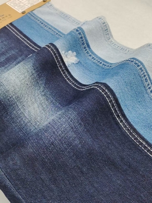 acheter 85% Coton 15% Polyester Tissu Denim Non Extensible 8.3oz Indigo Foncé JSD3104-1 online manufacture
