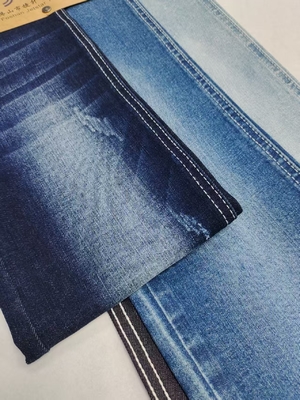 acheter Résistant à la rétrécissement 10,2 oz Tissu de denim étirable Droit Twill pour les pantalons en denim online manufacture