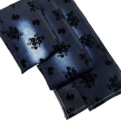 acheter Tissu de denim à la fleur de rose noire Twill style étirement pour jean ou veste de dame fabrication en ligne