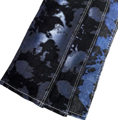 acheter Style Maillard Tissu en denim noir à flocons bleu foncé 70% coton Design unique Pour les jeans fabrication en ligne