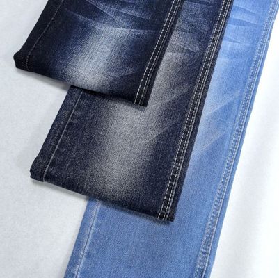 Tissu de jean bleu foncé de tissu de coton en spandex.