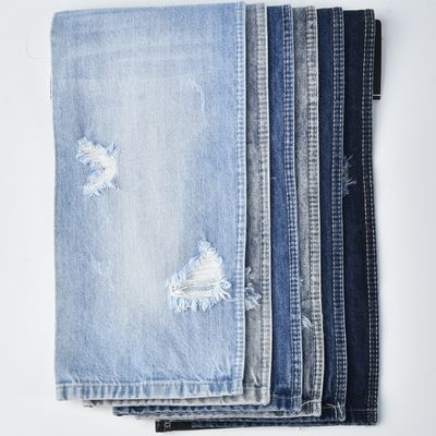 11.9 oz de coton polyester résistant à la rétrécissement spandex bleu tissu denim étiré