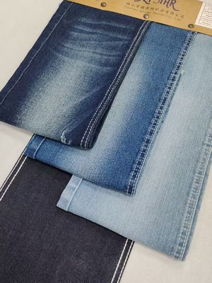 Polyester de coton à haute étirement rayon noir INDIGO Denim Tissu 10 oz Pour les pantalons Jeans Lady