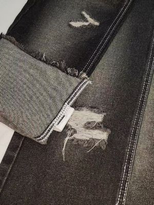 Tissu denim style TWILL 12.2OZ NOIR/BLANC avec construction 7*7 Pour jeans homme