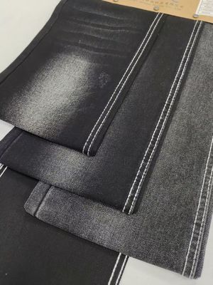 Tissu denim sergé 75% coton 25% polyester 9.4oz NOIR/NOIR pour pantalons en jean